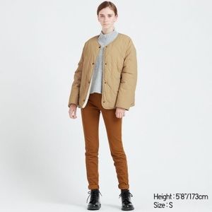 Uniqlo quilted faux sherpa lined jacket.
